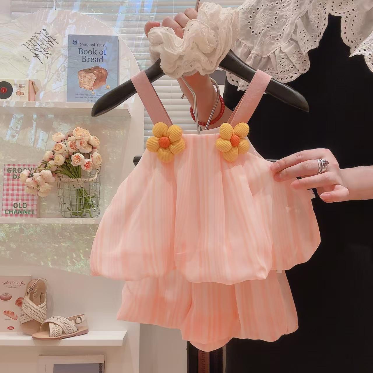 

Children s Korean-Style Princess Skirt Set with Sweet Gauze 80 (65-75 CM)