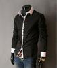 Herren Slim Fit Color Block Quadratischer Ausschnitt Langarmshirt 2024