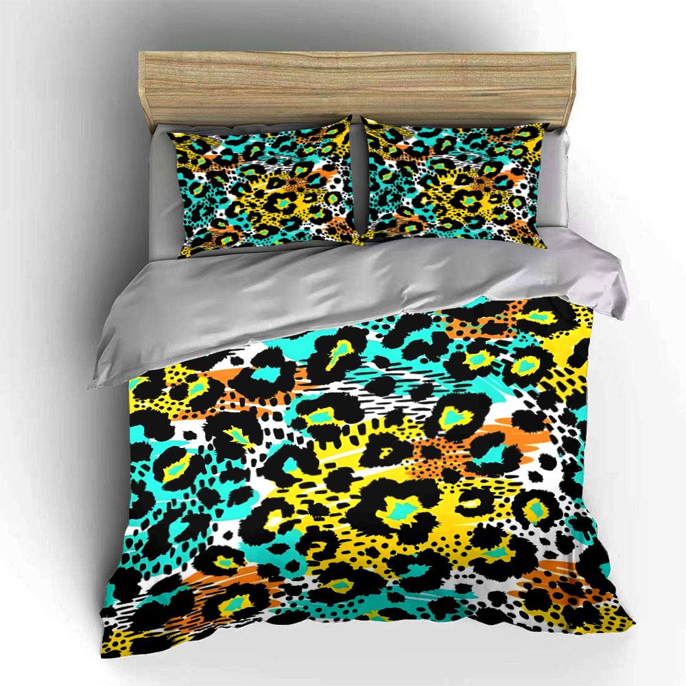 Leopard Print Three-Piece Set Multiple sizes kid's and adults' bedroom Exquisite 3PC bedding set gift