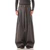 Cross2026 Stylish Houndstooth Suede Belt Pleated Trousers