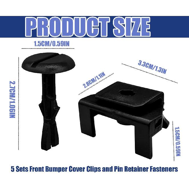 5 Sets Fender Liner Bumper Cover Clips and Pin Retainer, OE 47749-50090 53879-30040, Compatible with Toyota, Lexus, Camry, Avalon