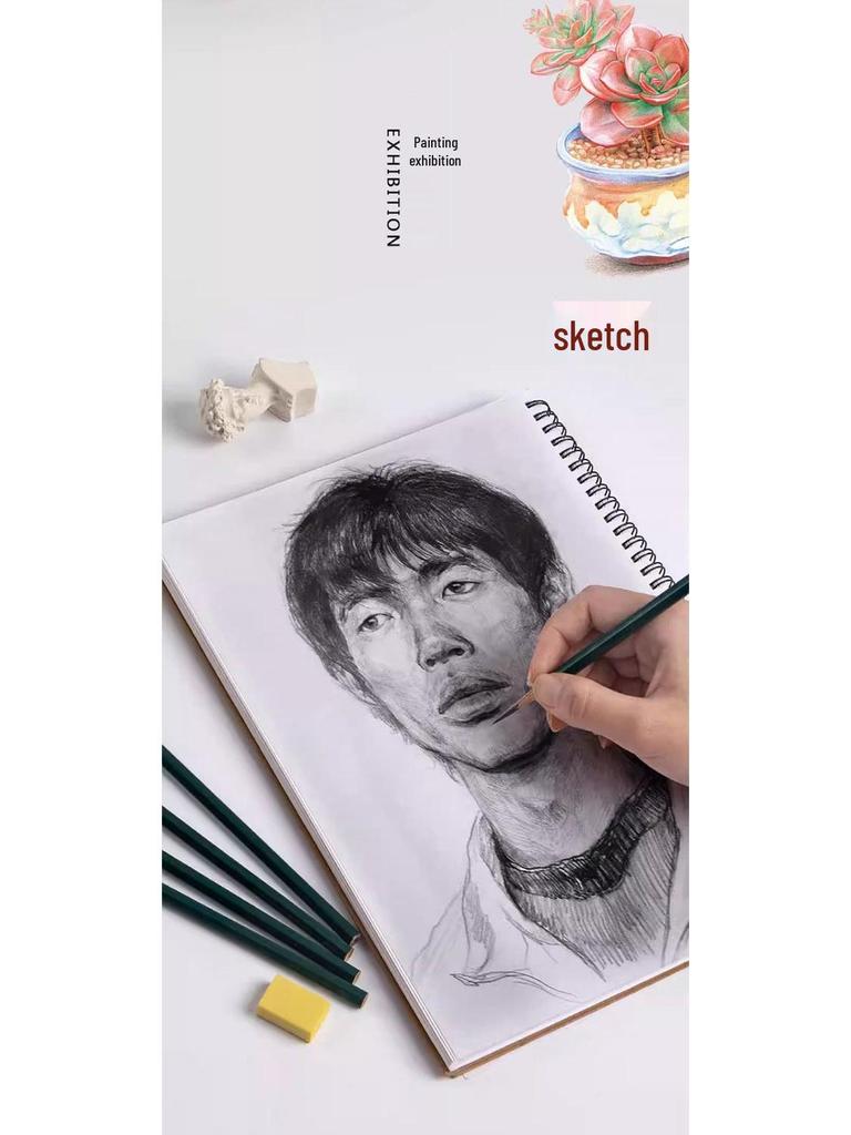 8K Thickened A4 Sketchbook: Art Student Special, 16K Hand-Painted & Marker Drawing Paper