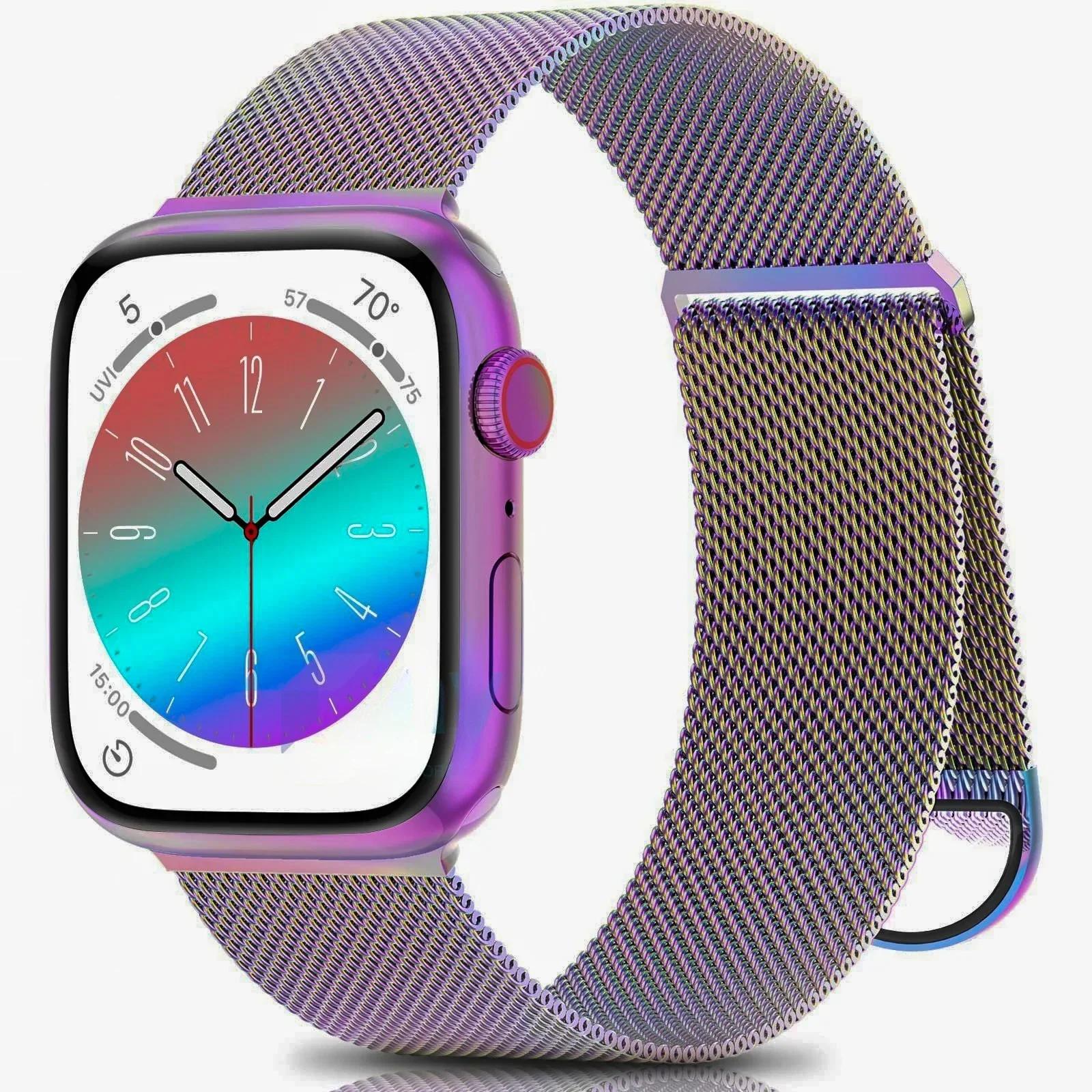 

Металлический ремешок с миланской петлей для Apple Watch Ultra Band 49 мм, 42 мм, 44, 45, 41 мм, стальная сетка, магнитная для iWatch Series 9/8/7/6/5/4/3/SE For Ultra1/2 49mm