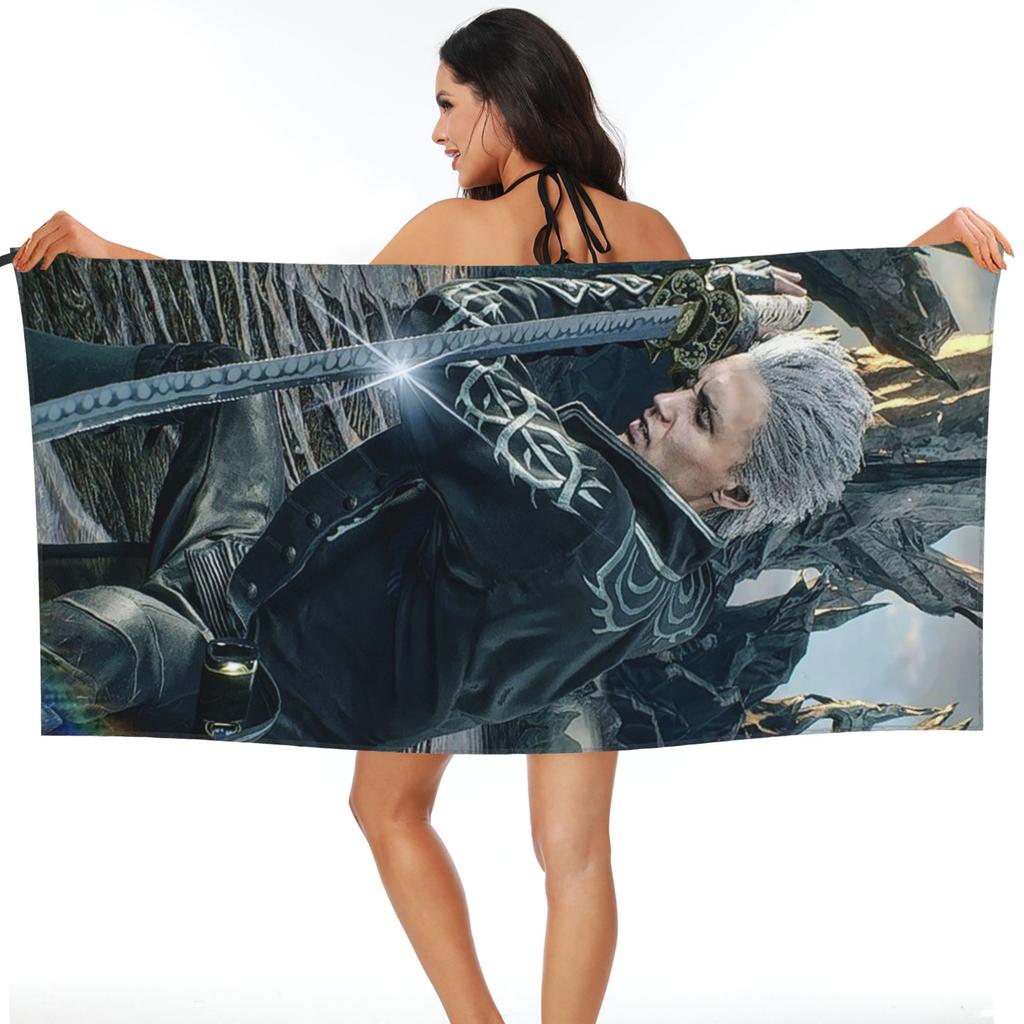 Vergil Aus der Devil May Cry Serie Strandtuch Weiche Mikrofaser Schnelltrocknend Saugfähig Schnelle Handtücher Für Yoga