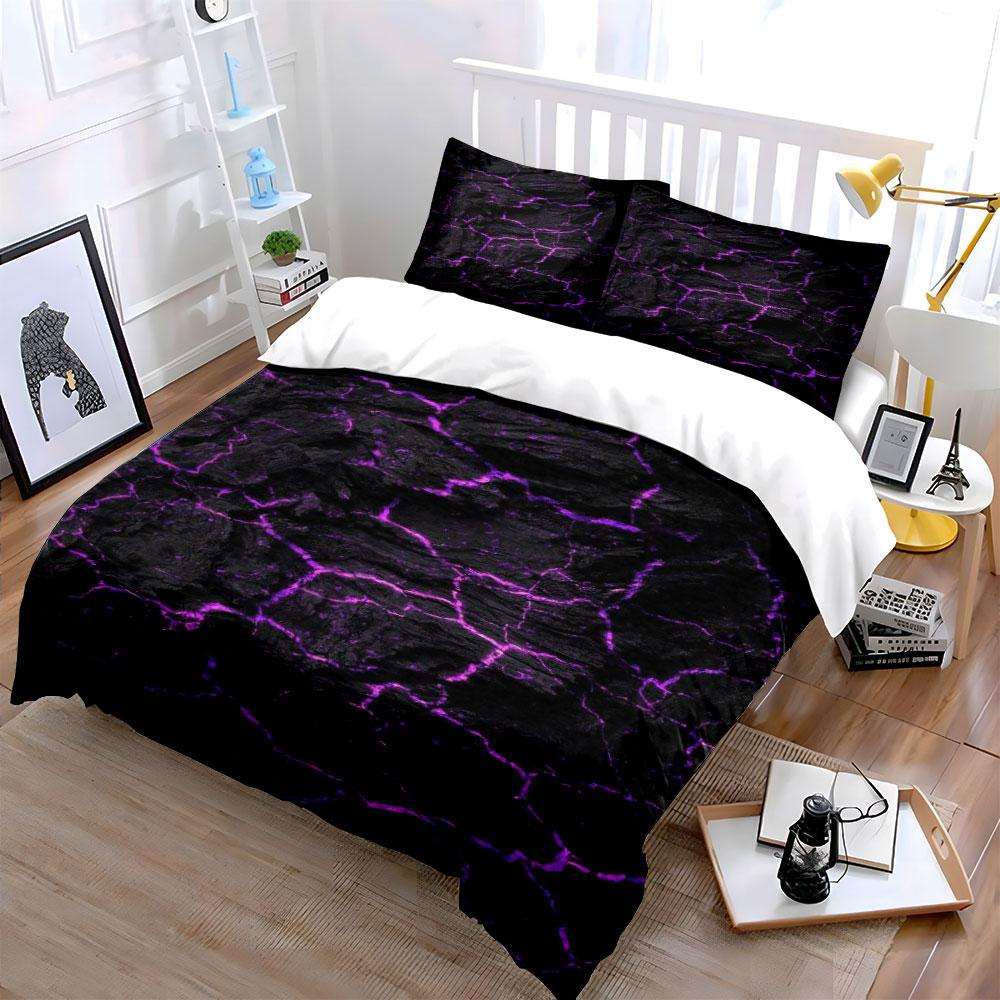 Purple Lightning Cracks Pattern. Bedding Sets Duvet Cover Sets Duvet Covers Pillowcases(1 * Duvet Cover 2 * Pillowcases, Without Duvet Insert)