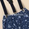 Starry Sky Print Baby Shorts & Suspenders Set