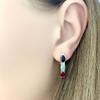 Silver Earrings with 1.797ct Natural Sapphire, Emerald, Ruby (2076018)