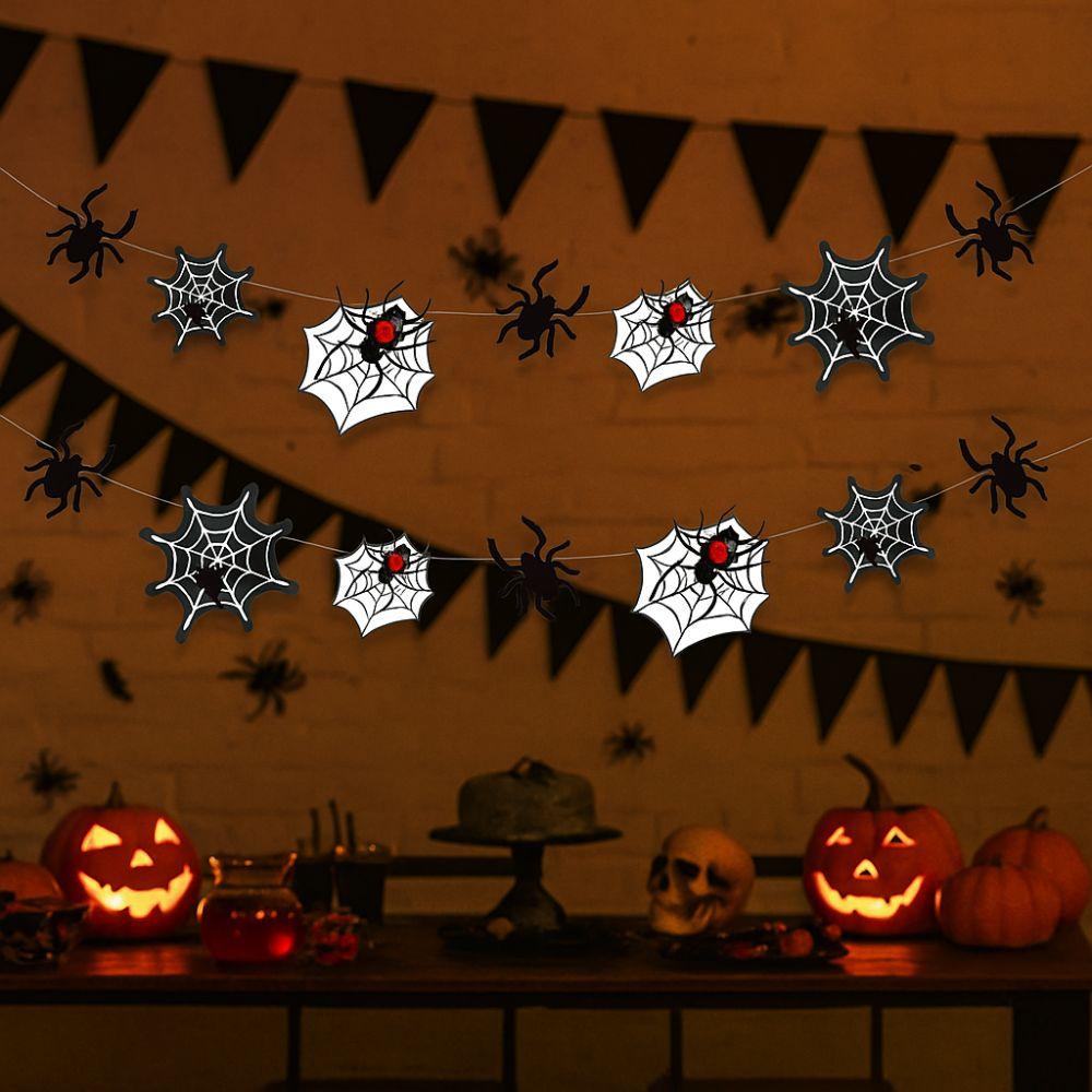 Scary Halloween Spider Banner Paper Happy Halloween Decoration  Halloween Party