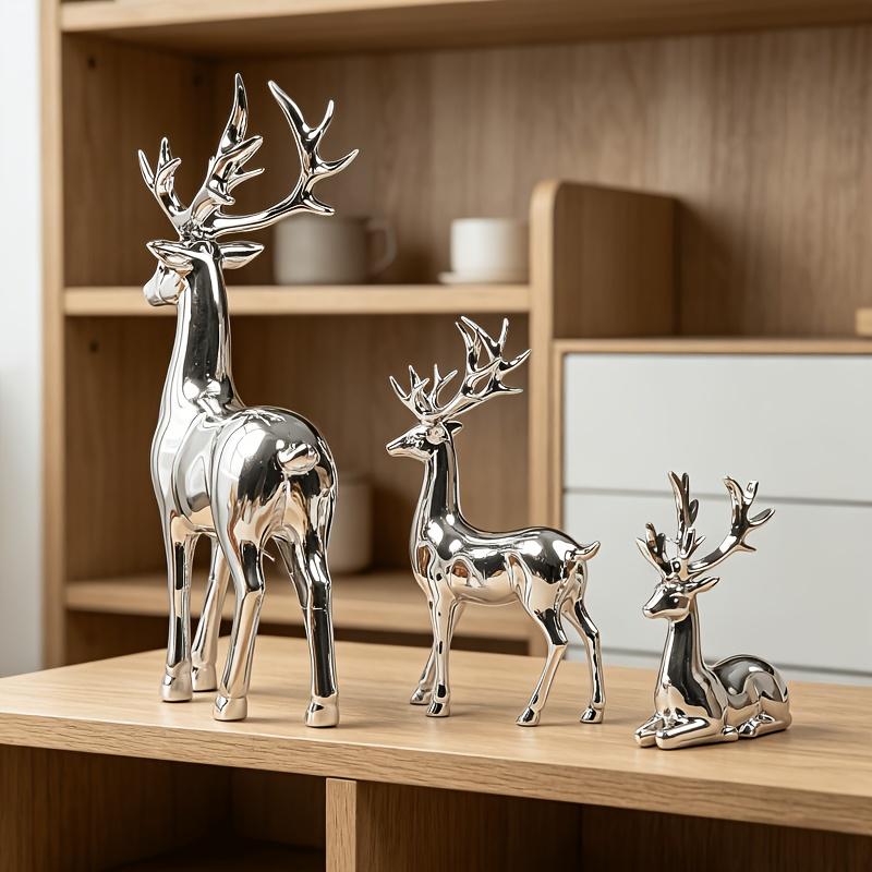 Light Luxury Couple Deer Figurine Home Living Room Wine Cabinet Decoration Housewarming Gift Resin Craft Light Luxury Style
