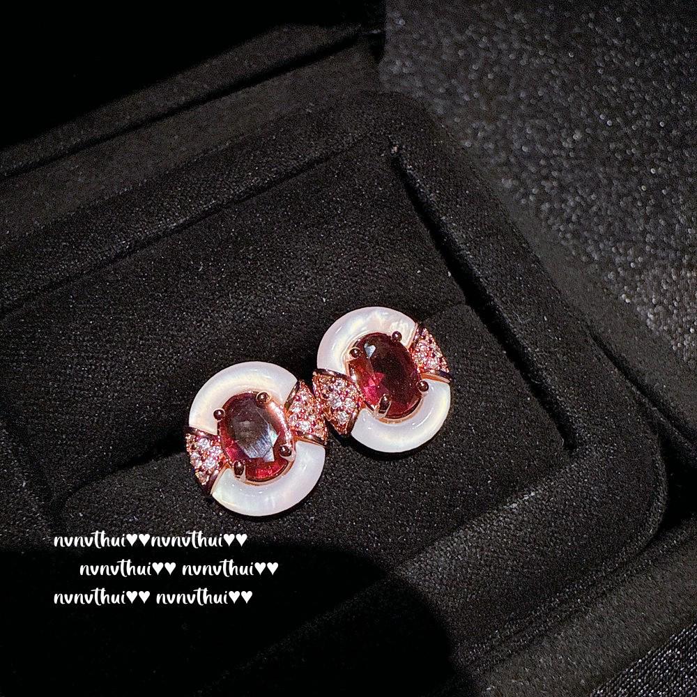 Rakousko Bauhinia Drahokamové Náušnice & Filigránový Zirkonový Náhrdelník Set