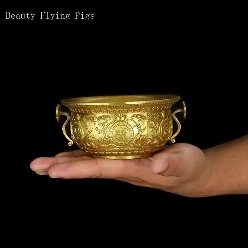 Pure Copper Cornucopia Decoration Living Room Wine Cooler Feng Shui Ornaments Office Attract Wealth Chinese Decorative Crafts