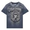 BUCKAROO Single Vintage Skull Applique Short Sleeve T-Shirt Blue
