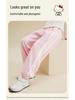 HelloKitty Girls' Autumn Color Block Lace Ribbon Patchwork Sweatpants - 2025 Sporty Casual Style