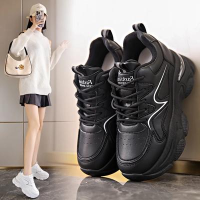 Fashion Thick Sole Inner Heightening Color Matching Sports Shoes for Women 2024 New Autumn Trendy Casual Shoes Fashionable and Versatile