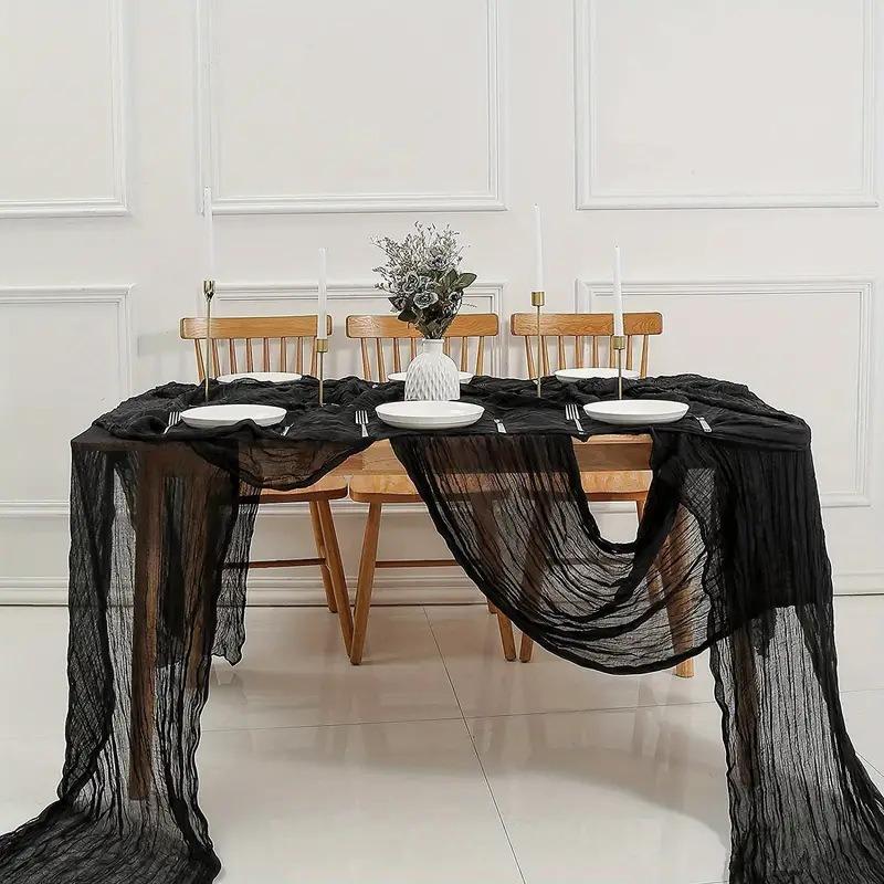 Böhmische frittierte Kringel Tischdecke Hochzeitsfeier Dekoration Falten-Tischfahne Durchsichtiges Vintage Käsetuch Bankett Weihnachts-Bogen Verzierung Tischläufer