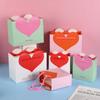 12/30pcs Heart Paper Tote Bags Recyclable Gift Bags for Wedding Birthday Valentine Party Favors Candy Cookies