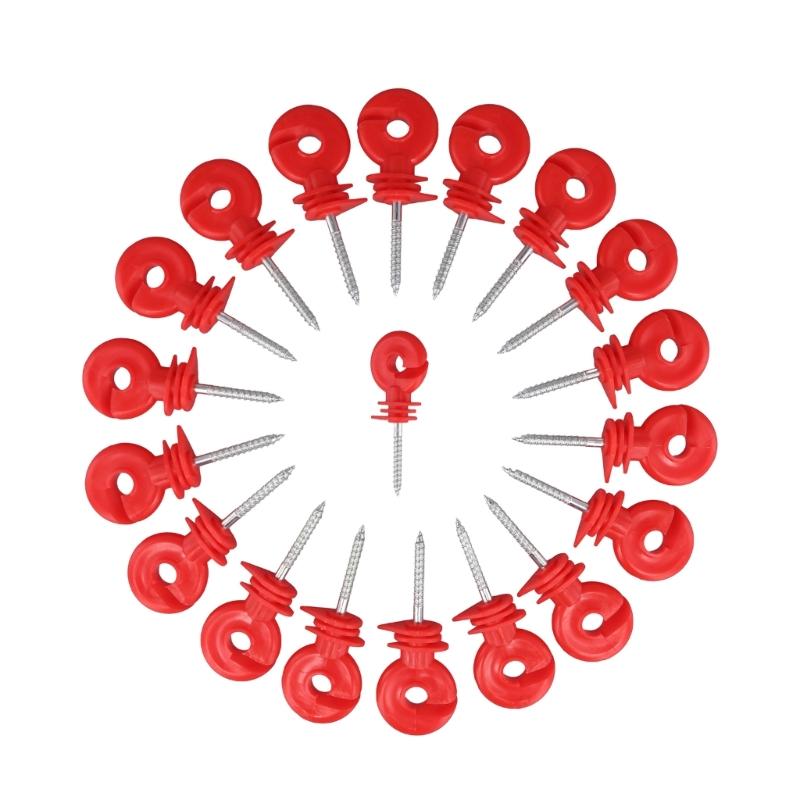 50-piece/set Electric Fence Insulators Screw-In Rings Insulators Electric Fence Accessories Suitable for Wood Post