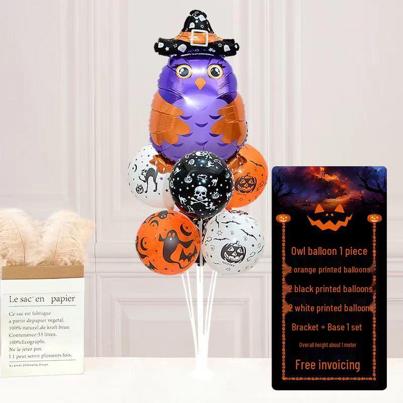 Halloween Pumpkin Skeleton Balloon Columns for Party and Event Decoration