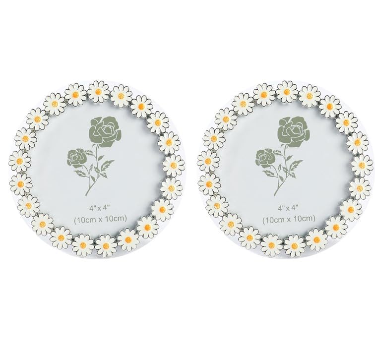 

Akikumaya Cute Floral Photo Frame of 2 (Set Round) белый