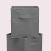 1pc - Grey uncovered square storage box with foldable fabric for household use, snacks, and miscellaneous items sorting basket