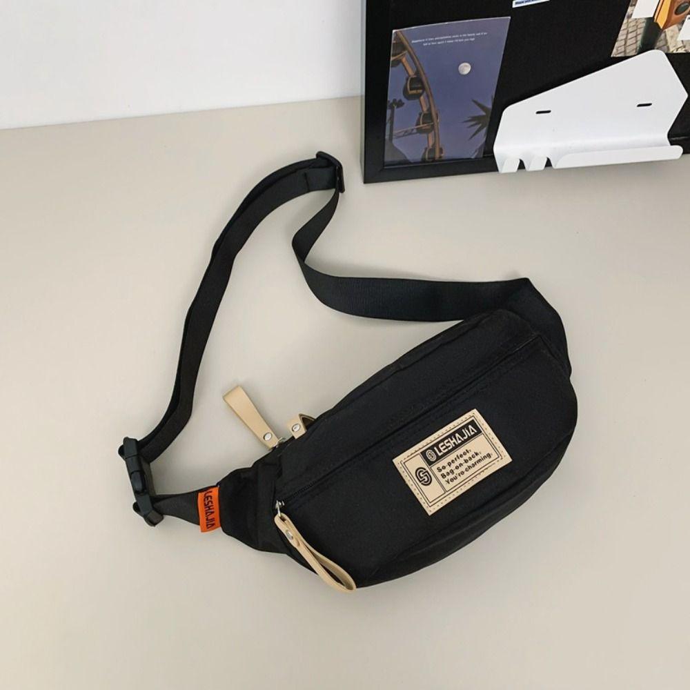 Solid Color Crossbody Chest Bag Nylon Waist Bag Chest Bags Japanese Harajuku Crossbody Bags Men