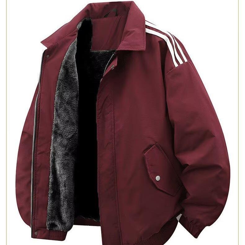 

Men s Winter Trendy Thickened Lapel Workwear Coat - Loose Fit with Extra Velvet Lining. 2XL