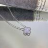 Classic Single Flower Purple Chalcedony Necklace Elegant High-end Clavicle Chain Girls Simple Design
