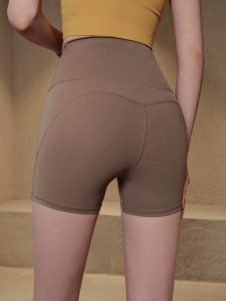 Women's High-Waist Breathable Yoga Shorts - Hip Lift & Anti-Exposure Design