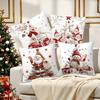 4pcs Pillowcase, Christmas Theme, Santa Claus, Christmas Gnome,Elements, Suitable for Home Sofa Decoration, for Home Additions