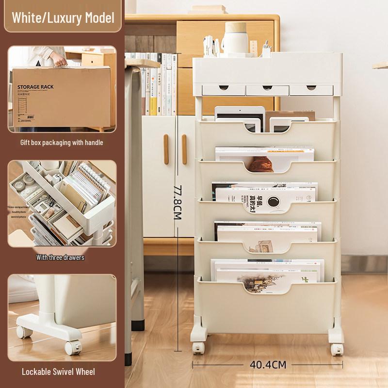 Adjustable Desk Edge Bookshelf: Compact Study Storage Shelf and Book Stand for Classroom or Office.