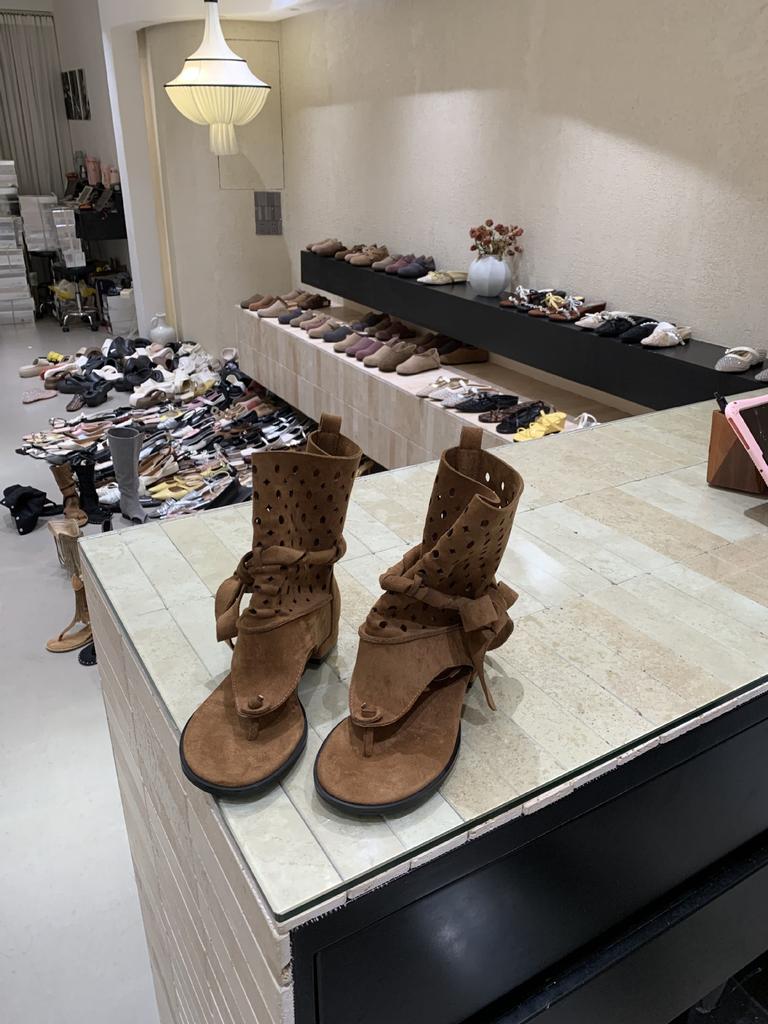 Retro hollow not stuffy feet summer personality cool boots women's 2025 new fashionable straps flat short boots sandals