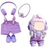 Cimoon Doll Outfit Set 4 Pieces Purple Overalls for 15cm 17cm Plush Toys Dress Up Costume Accessories