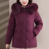 Real Fur Collar Middle Age Women's Winter Down Jackets Hooded Plus Size Thick Down Coats Woman Outerwears