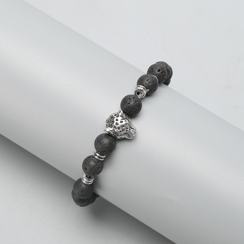 1 buc. Brățară la modă pentru bărbați, cu cap de lup, elastică, cu mărgele, accesorii casual, potrivită pentru întâlnire, petrecere, festival, cadouri-ZT449