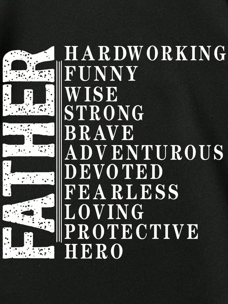 Fathers Day Print Tee  Mens Short Sleeve Casual T Shirt for Summer  Comfortable Breathable and Stylish Gift for Dads
