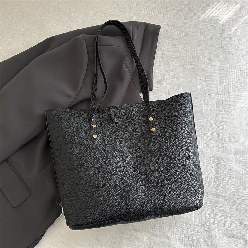 

Высококачественная сумка для поездок на работу, вместительная женская сумка, повседневная сумка через плечо, иностранная, переносная сумка-тоут чёрный