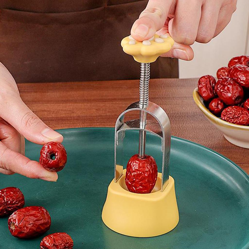 Cherry Pitter Tool Ergonomic Fruit Core Remover for Easy and Efficient Jujube Coring with Stainless Steel Construction