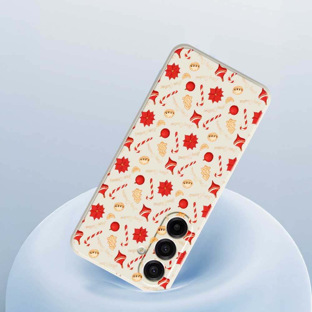 For Samsung Galaxy A17 5G Case Christmas Candy Pattern Printing Straight Edge TPU Phone Back Cover