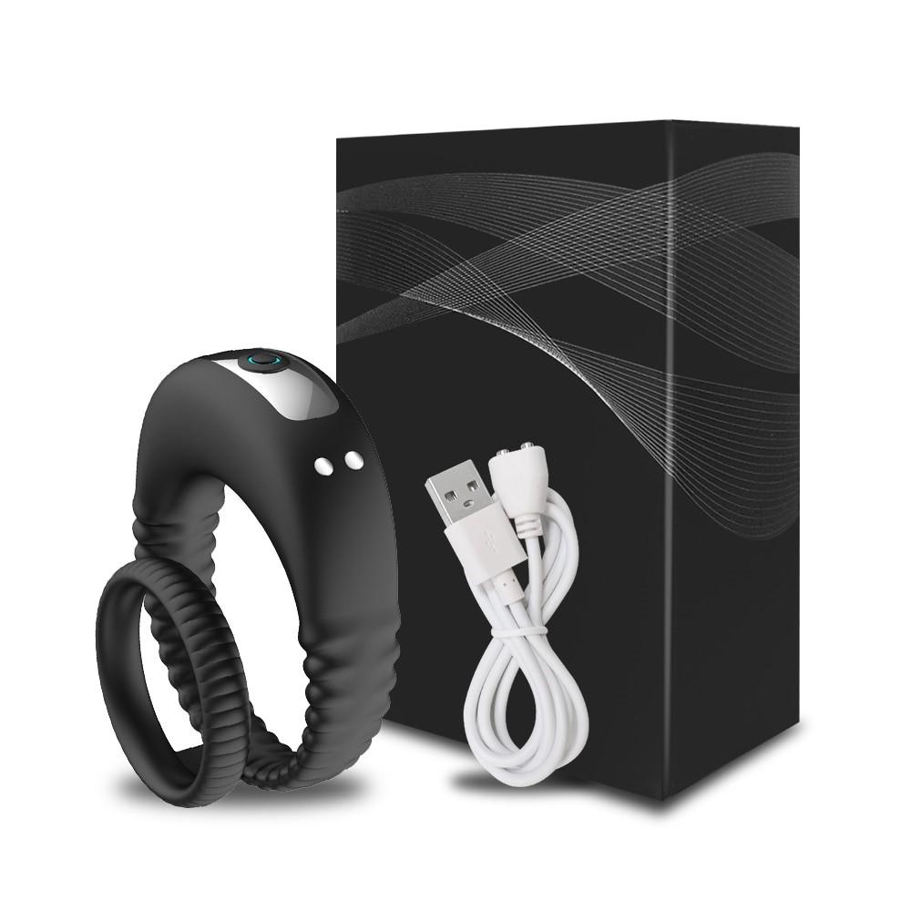 Vibrating Penis Ring with Remote Control for Men Couples Dual Cock Ring Delay Ejaculation Cockring Clit Stimulator Sex