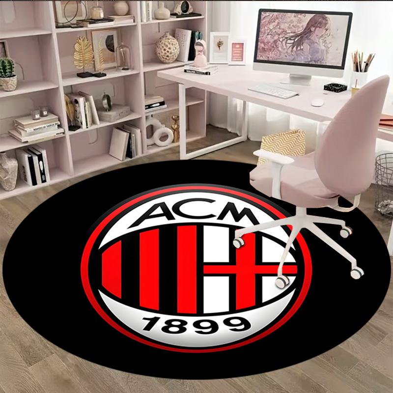 1pc Football Team (7) Print Round Carpet Chair Round Carpet Suitable for Bedroom Living Room Home Decorative Carpet