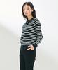CHASECULT Women'S Open Collar Striped Sweater-Darg5263B03