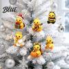 Family Ritual Holiday Gift Duck Advent Calendar 24-Day Christmas Countdown Box with Cute Acrylic December Daily Surprise Toy Tree Hanging Decor for