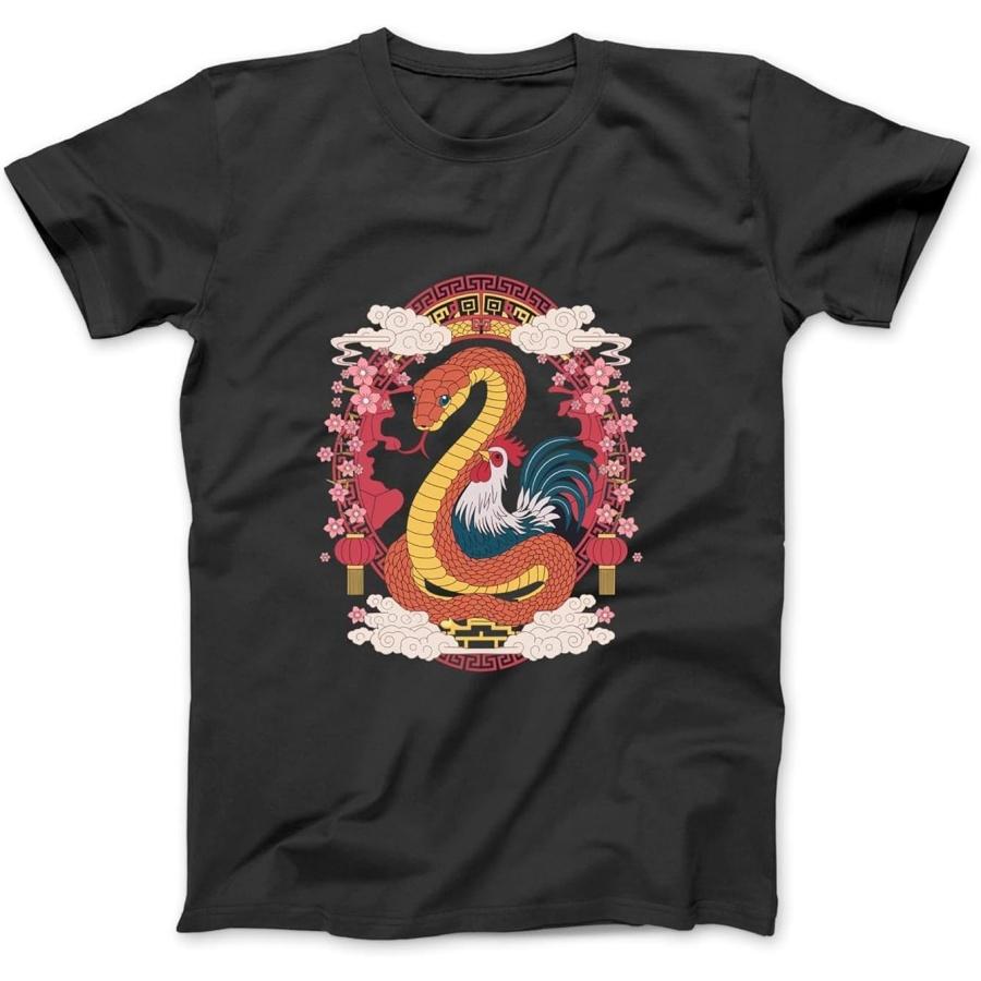 

Zodiac Sign Animals Couple Year of The Snake Hug Rooster Long Sleeve, T-Shirt, Sweatshirt, Hoodie for Men Women Kids Made in Canada Black XXXXXL різнокольоровий