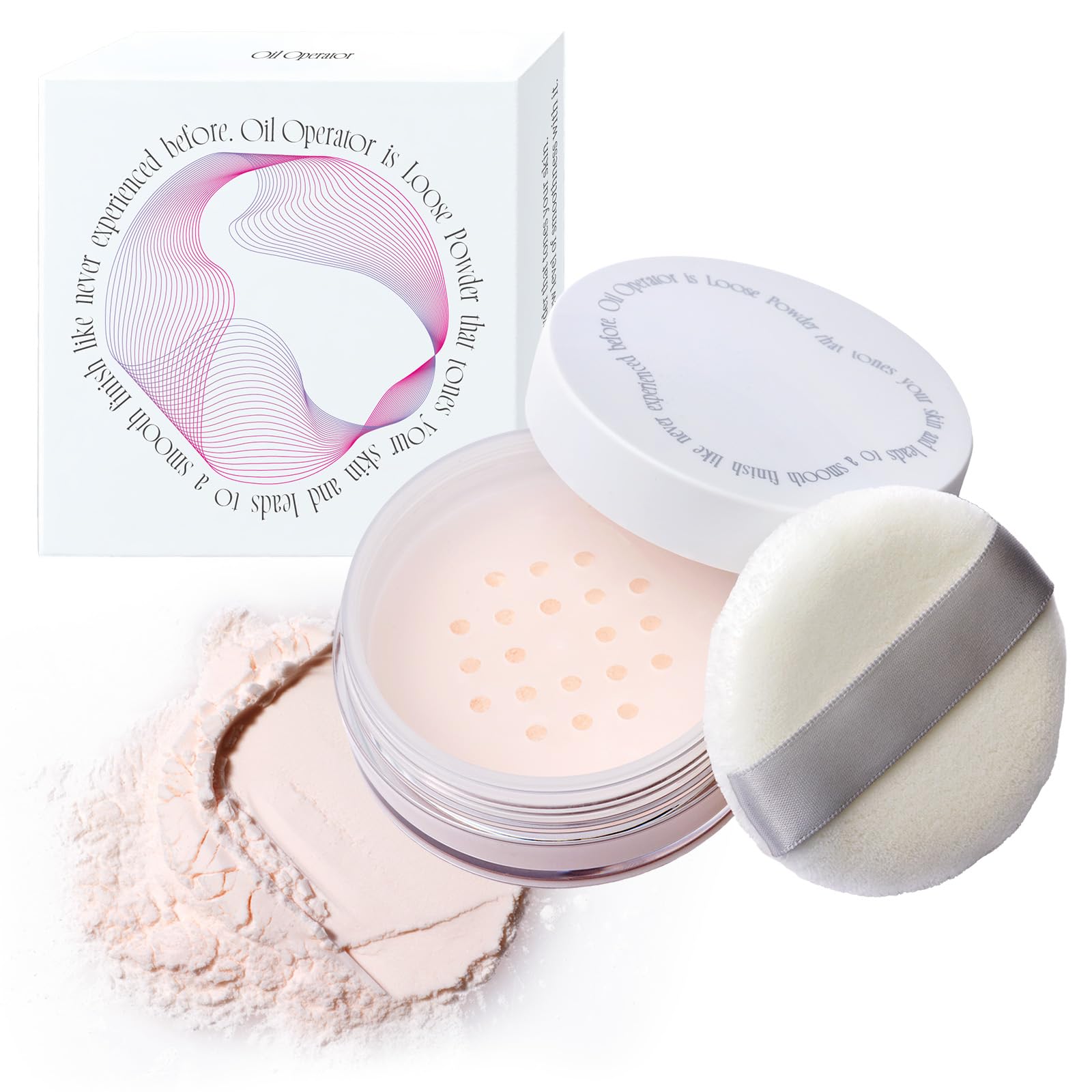 Isehan Lab Oil Operator Face Powder, Loose Powder, Anti-Shine, 17g, Oil Control, Smooth, Poreless, Sebum Control, Moisturizing, Pore Coverage, Base Ma