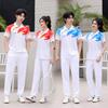 Unisex Summer Badminton Set: Printed Polo & Long Pants for Tennis/Training