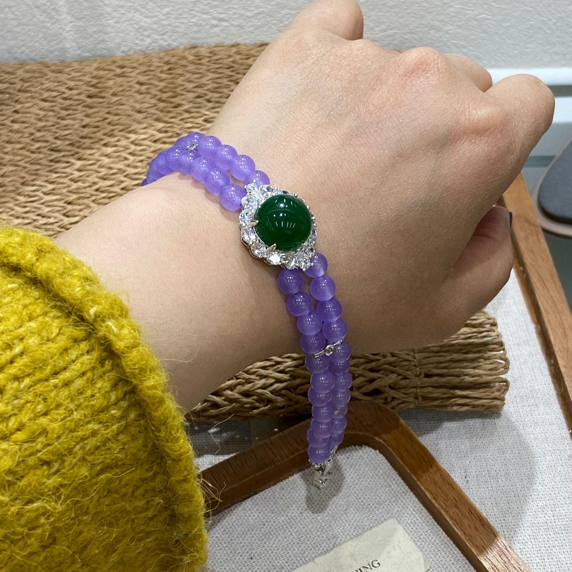 

Niche Temperament Jewelry Natural Amethyst 6M Bracelet Women S Niche Light Luxury High-End Zircon Jewelry New