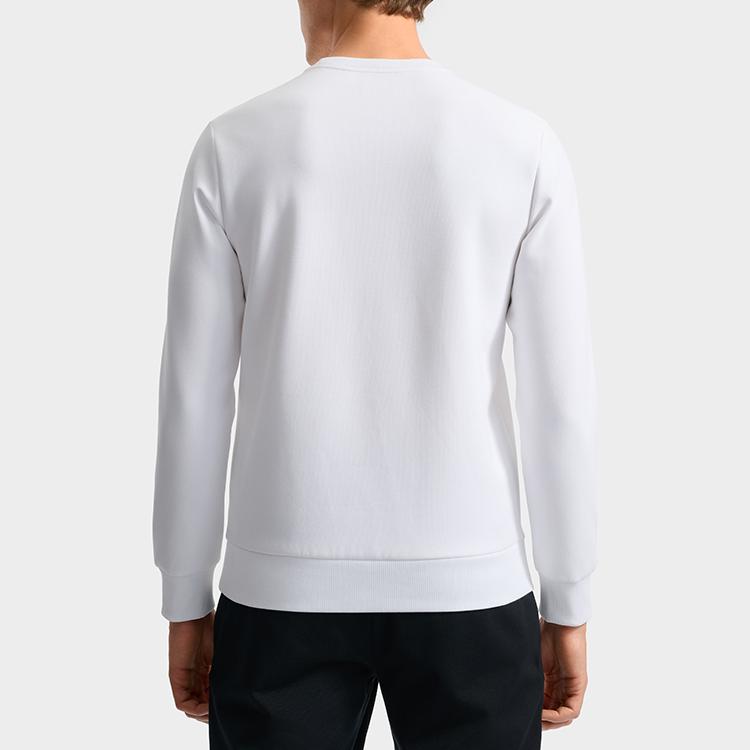 Fila Classic Versatile Minimalist Soft Comfortable Long Sleeve Knitted Printed Pullover Sweatshirt Men Sweatshirt White F11M533201FWT