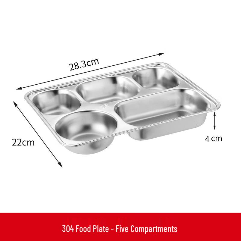 Yujia 304 Stainless Steel Divided Meal Tray with Lid
