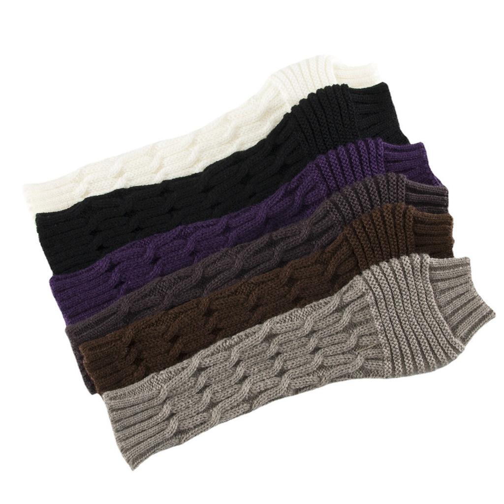 Wool Gloves New Autumn and Winter Knitted Fingerless Sleeves for Men and Women Warm Pile Wristbands Fake Sleeves