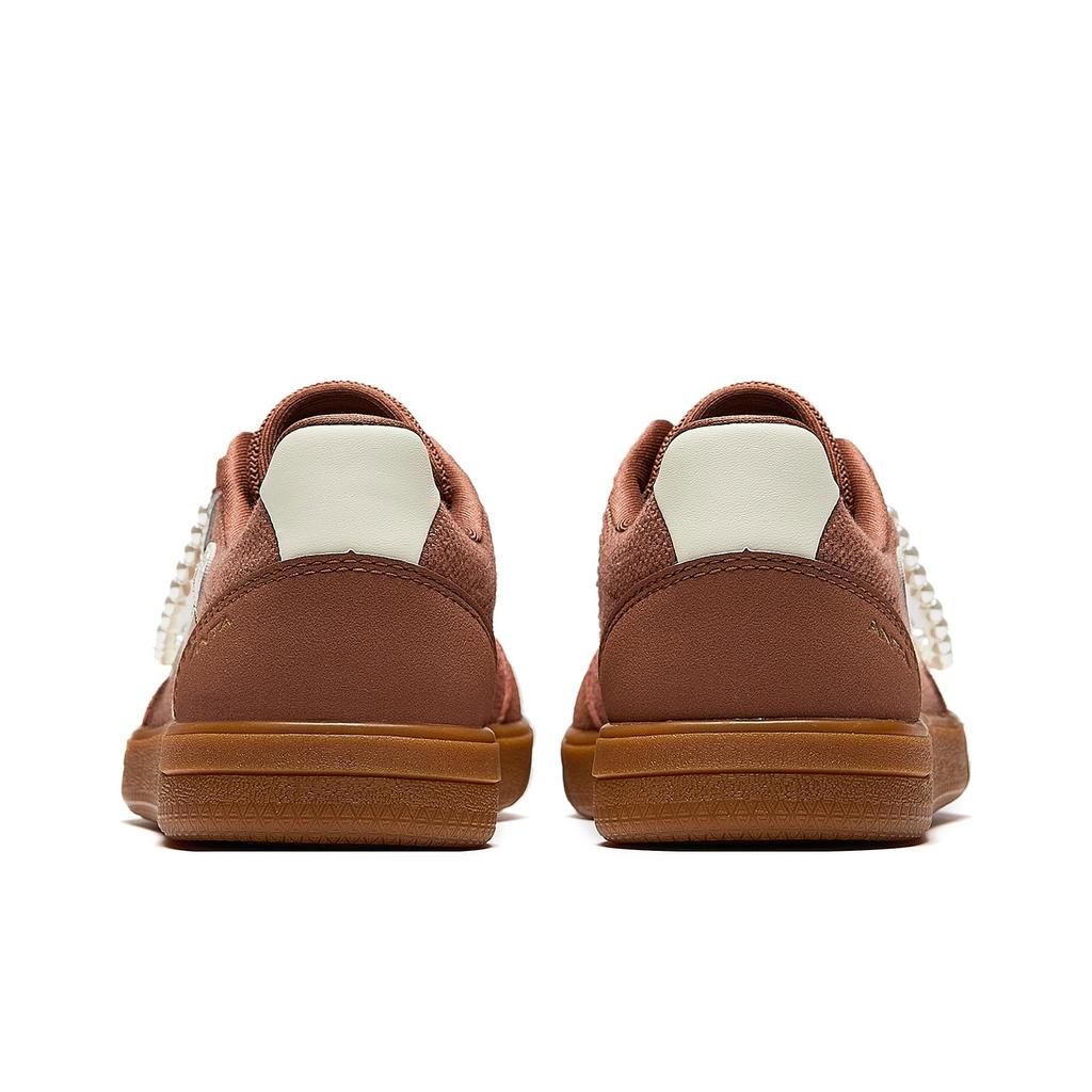 Anta Dance Trendy Versatile Wear-Resistant Non-Slip Casual Shoes Women Sneakers Chestnut-Brown Coarse-Linen-Gray 922618009-1